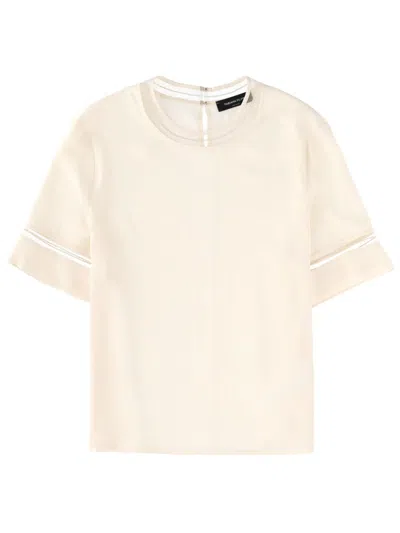 Fabiana Filippi Short Sleeved Embellished Detail T-shirt In Neutral