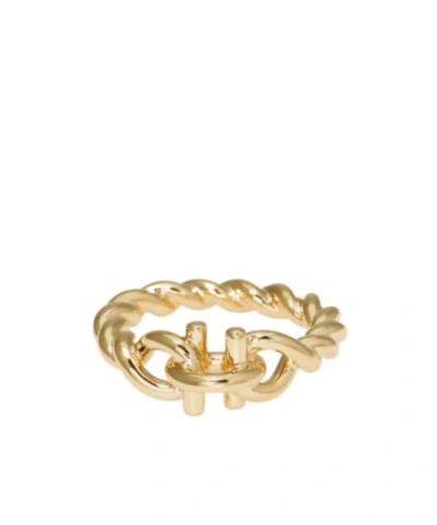 Ferragamo Torchon Gancini Ring In Brown