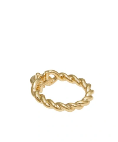 Ferragamo Torchon Gancini Ring In Brown