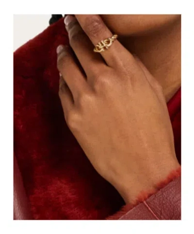 Ferragamo Torchon Gancini Ring In Brown