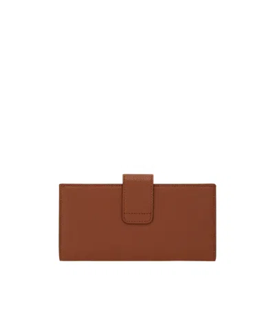 Ferragamo Grained Leather Continental Wallet In Brown