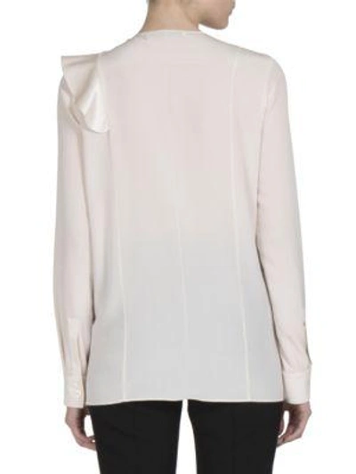 Shop Givenchy Ruffle-detail Silk Crepe De Chine Blouse In Skin