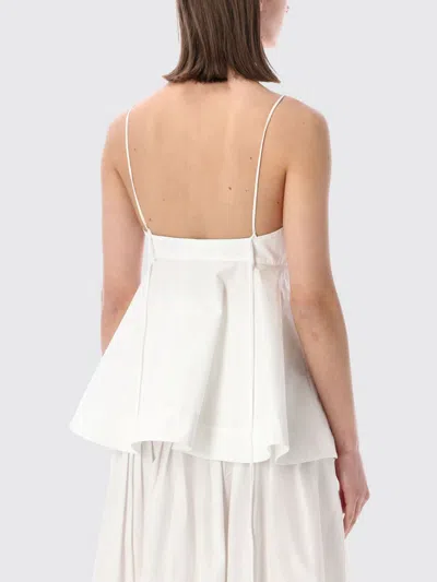 Rohe Structured White Peplum Bustier Top In White