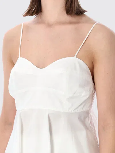 Rohe Structured White Peplum Bustier Top In White