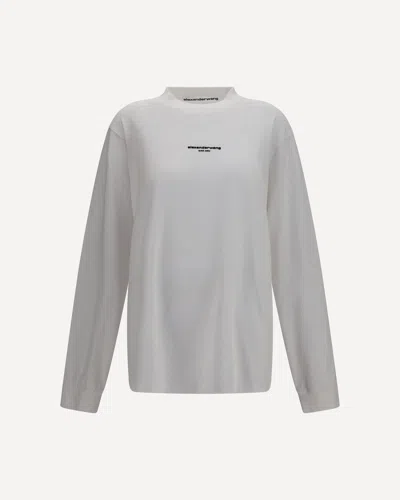 Alexander Wang Logo-print Long-sleeve T-shirt In White