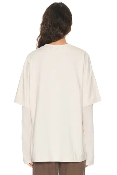 Acne Studios Womens Warm Beige Layered Graphic Book Print Cotton-jersey T-shirt In Multi