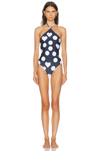Jacquemus Le Maillot Bastide Polka Dot Swimsuit In Black