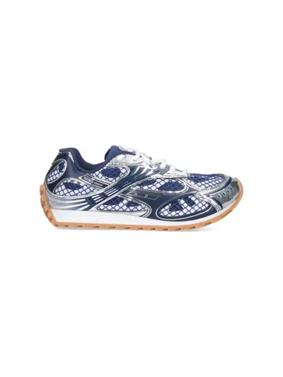 Bottega Veneta Technical Fishnet Orbit Sneaker In Blue