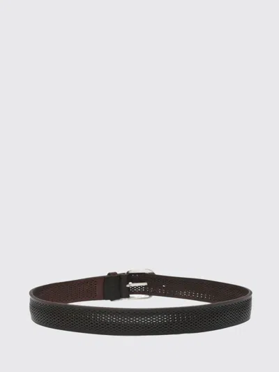 Orciani Perforated Leather Belt In Black