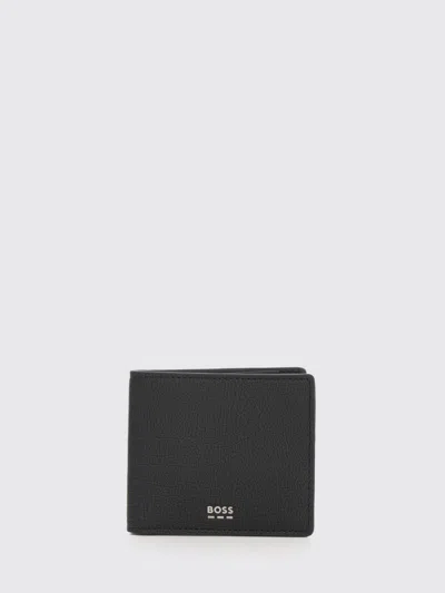 Hugo Boss Lewys Hammered-effect Wallet In Black