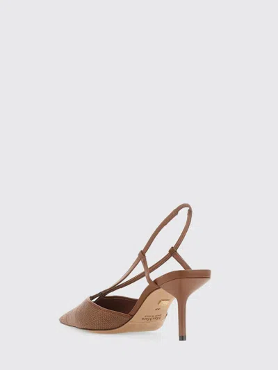 Max Mara Raffia-effect Canvas Slingback Pump In Animal Print