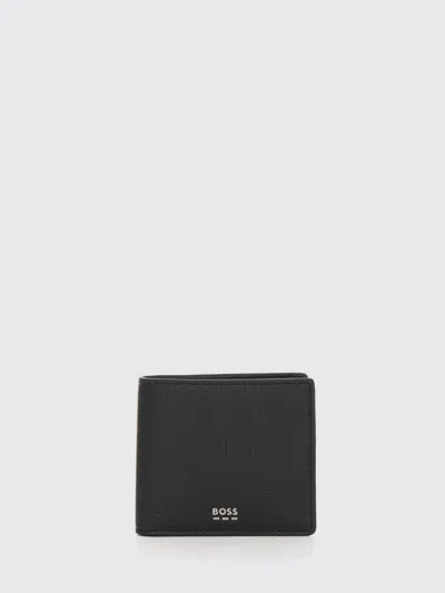 Hugo Boss Lewys Hammered-effect Wallet In Black