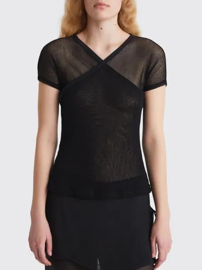 Paloma Wool Olimpia Sheer Mesh Short Top In Black