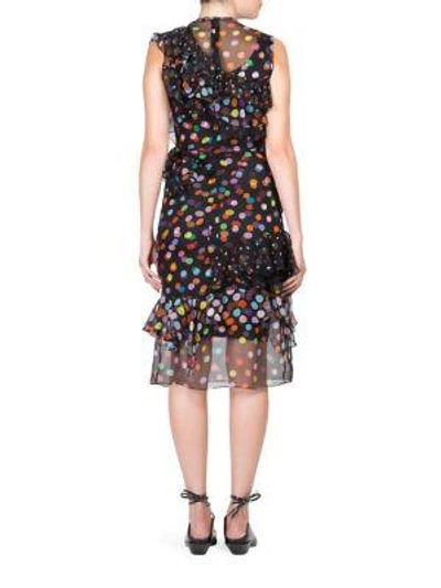 Shop Givenchy Marg Dot Print Silk Dress In Multicolor