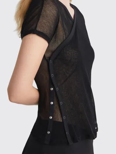 Paloma Wool Olimpia Sheer Mesh Short Top In Black