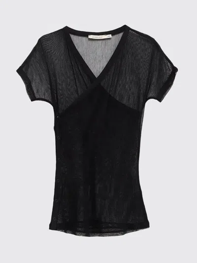 Paloma Wool Olimpia Sheer Mesh Short Top In Black