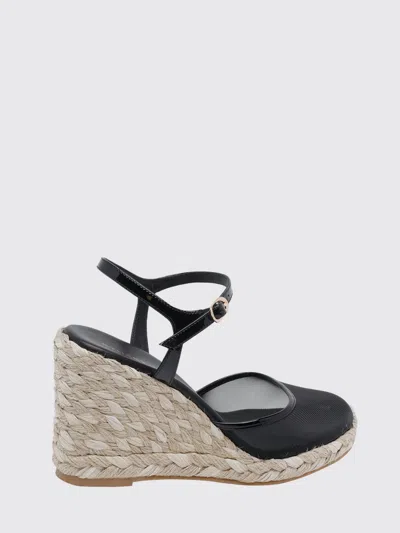 Stuart Weitzman Black Bareitall Wedge Espadrilles In Black