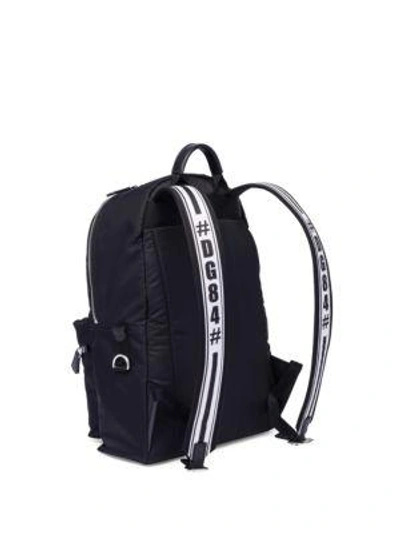Shop Dolce & Gabbana Dj Applique Backpack In Black