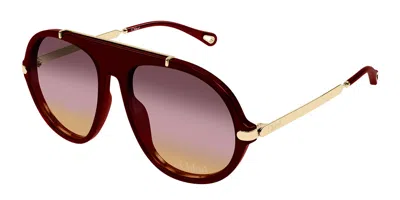 Chloé Aviator-frame Acetate Sunglasses In Multi