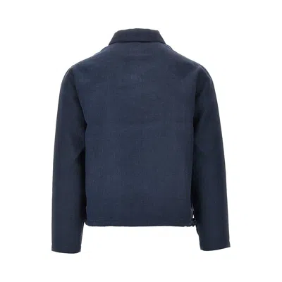 Arte Linen Qur-zip Pullover In Blue