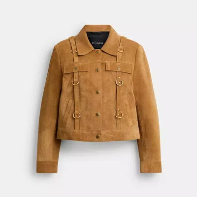 Coach Brain Dead Suede Strap Jacket In Brown