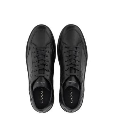 Canali Sneakers With Rubber Sole In Black