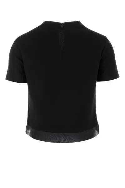 Jil Sander Black Wool Top In Black