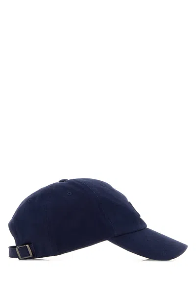 Jil Sander Navy Blue Logo Textured Baseball Hat In Blue