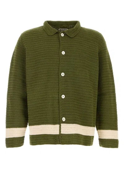 Bode Green Crochet Marsh Shirt In Multi