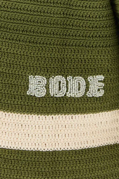 Bode Green Crochet Marsh Shirt In Multi