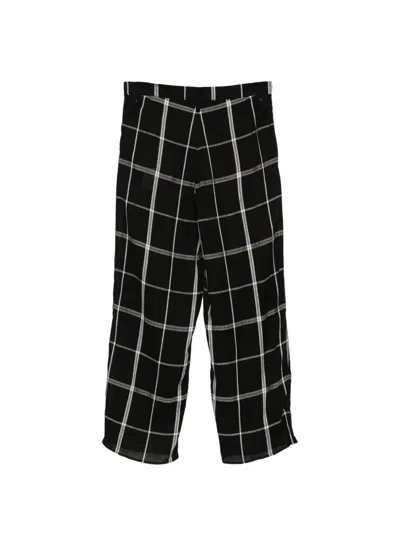 Limi Feu Check-pattern Trousers In Black