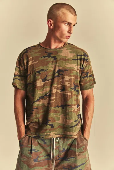 Elwood Slub Print Cotton Crewneck T-shirt In Multi