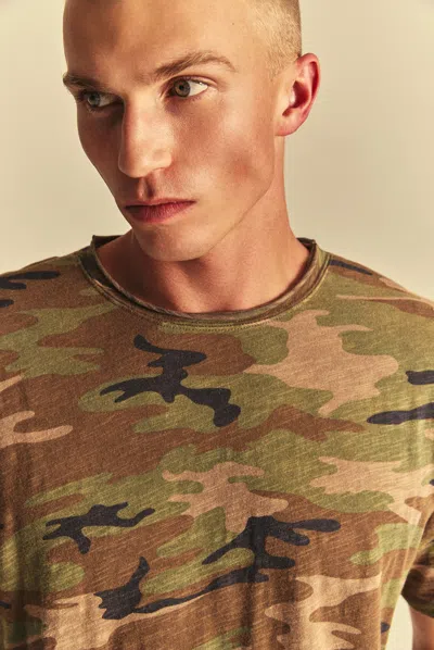Elwood Slub Print Cotton Crewneck T-shirt In Multi