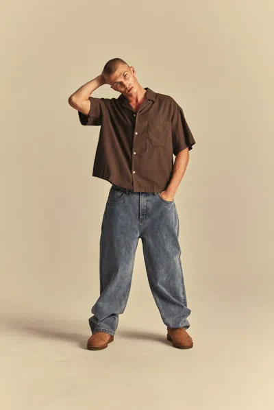 Elwood Boxy Camp Shirt In Brown