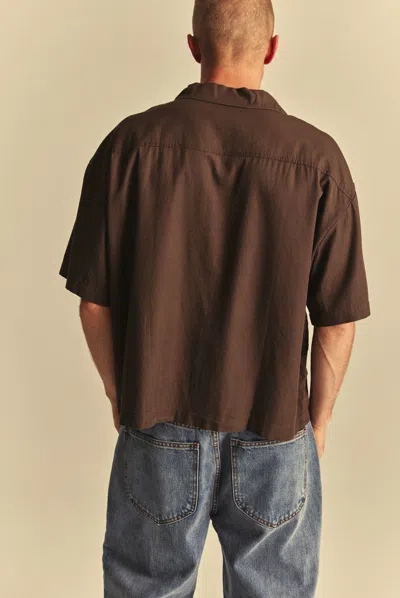 Elwood Boxy Camp Shirt In Brown