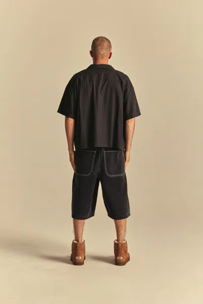 Elwood Boxy Camp Shirt In Black