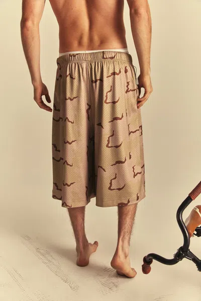Elwood Baggy Mesh Shorts In Brown