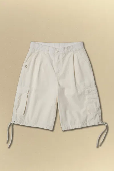 Elwood Baggy Cargo Short In White