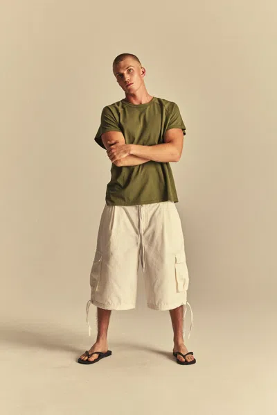 Elwood Baggy Cargo Short In White