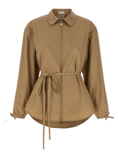 Moncler Beige Regular Solid Shirt In Beige