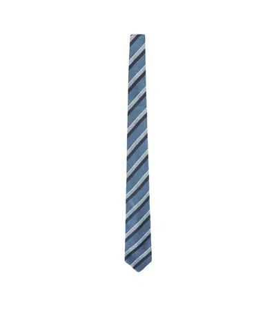 Kiton Blue Silk Tie In Blue
