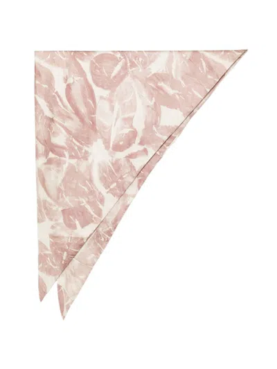 Alysi Rectangular Lightweight Scarf Soft Texture Abstract Pattern In Light Pink