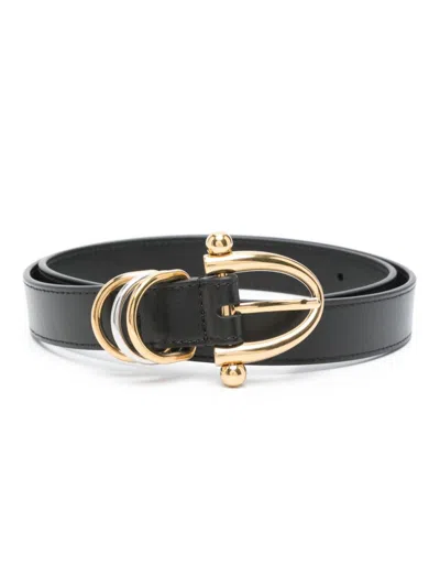Chloé Black Embellished Solid Belt In Black