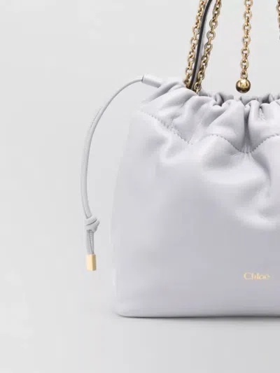 Chloé Icon Shoulder Bag Chain Strap In Gray