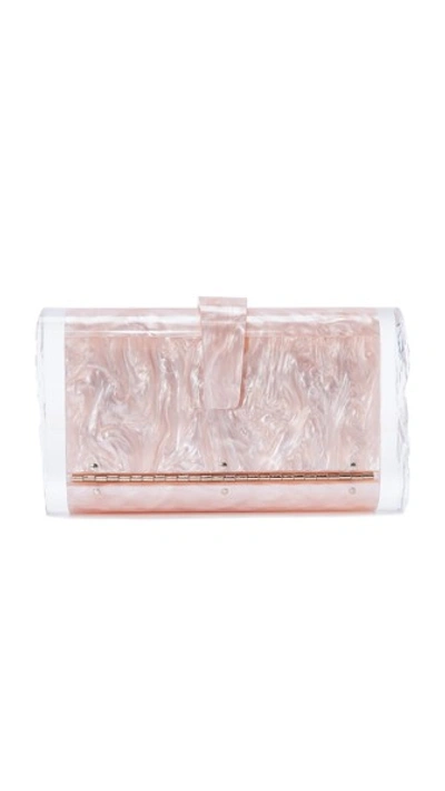 Edie Parker Lara Confetti Clutch Bag In Rose Quartz