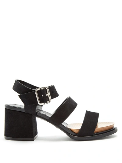 Tod's 19a Multi Strap Suede Sandals In Black