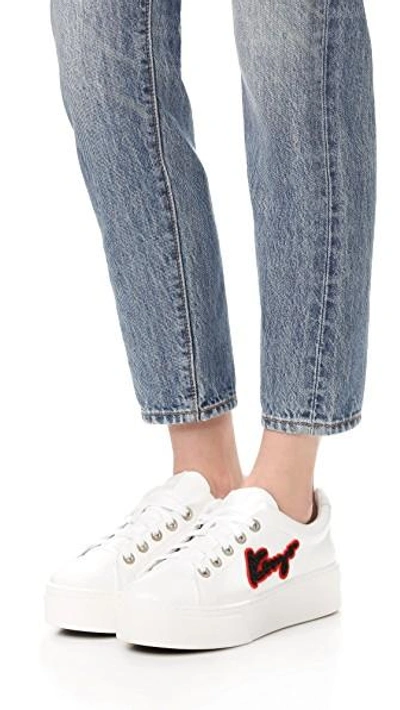 Shop Kenzo Platform Sneakers In White