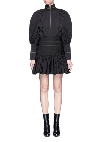 Shop Ellery 'skyward' Pleated Taffeta Peplum Dress