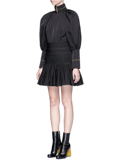 Shop Ellery 'skyward' Pleated Taffeta Peplum Dress