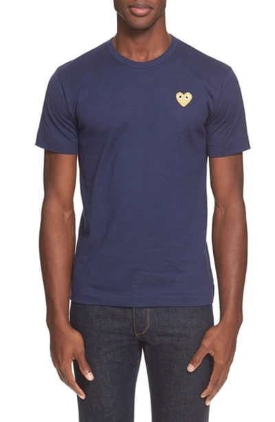 Comme Des Garçons Crewneck T-shirt In Navy